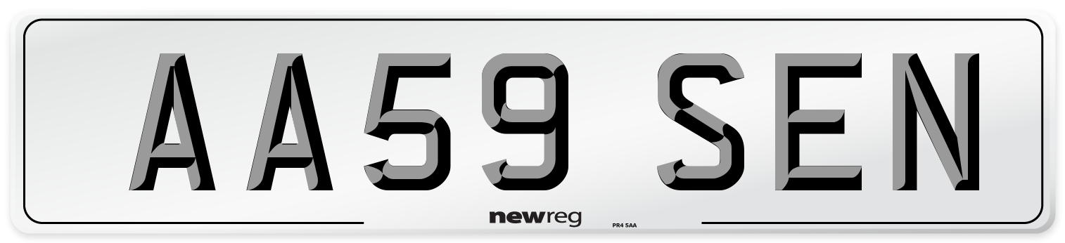 AA59 SEN Number Plate from New Reg
